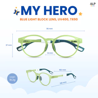 ALP แว่นเด็ก อายุ 4-12 ปี แว่นกรองแสงสีฟ้า Fresh and Sweet Style กรอบTR90 แตกหักยาก รุ่น KB0002
