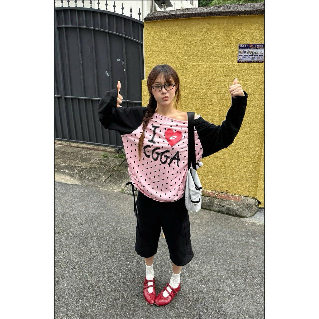 “พร้อมส่ง” เสื้อแบรนด์ Cgga ลายจุด