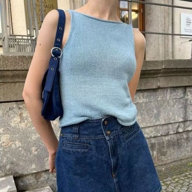 เสื้อถักไหมพรมฤดูร้อน Knitting tanks top🍁🌼