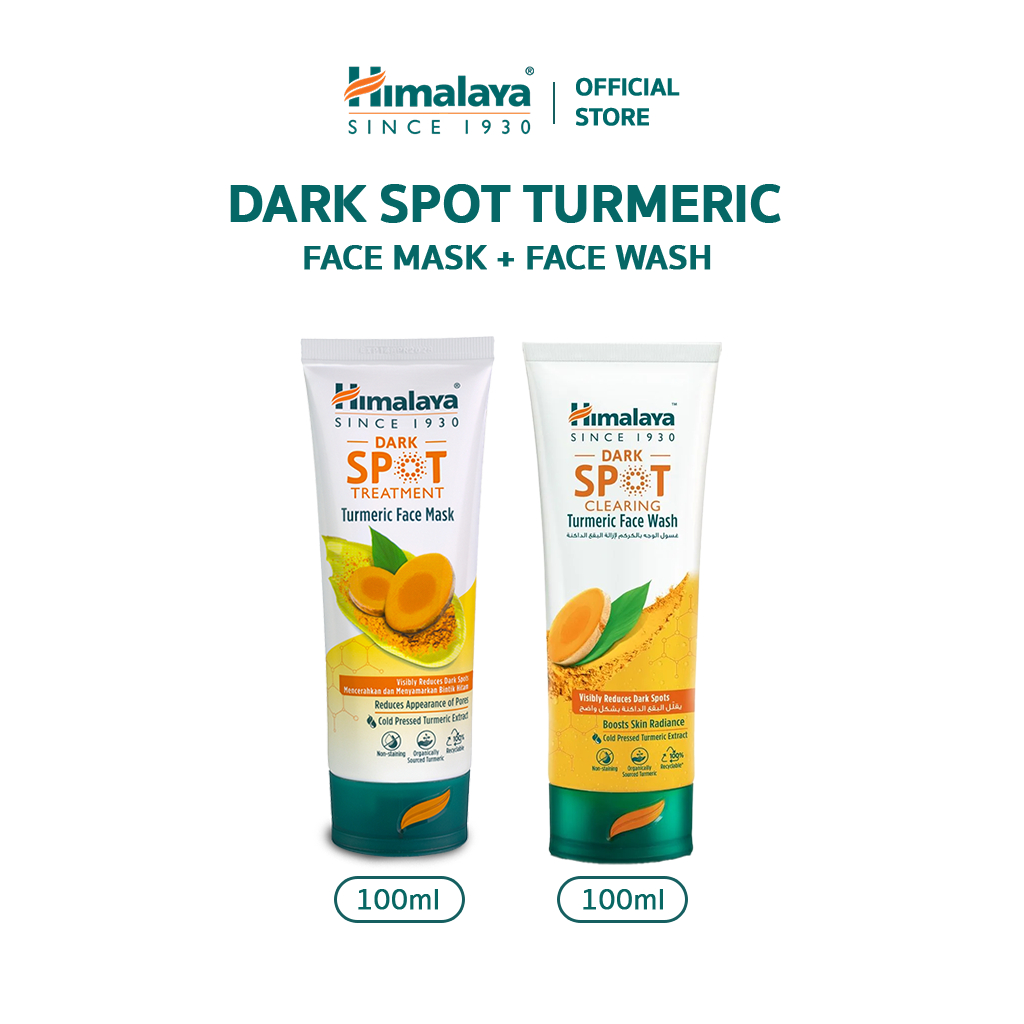 Himalaya Bye Bye Dark Spot Kit - Dark Spot Treatment Turmeric Face Wash 100ml + Turmeric Face Mask 100ml| Brightening Sk