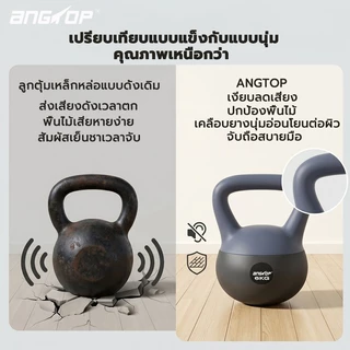 ANGTOP kettlebell 10 kg เคลเทิลเบลนิ่ม น้ำหนัก 6/8/12KGยกน้ำหนักเคตเทิลเบล ลูกตุ้ม เคทเทิลเบลแบบนิ่ม