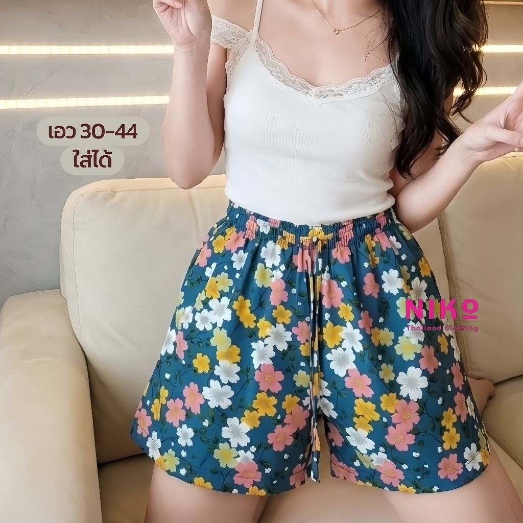 กางเกงขาสั้นผู้หญิงผ้าไหมญี่ปุ่น  ไม่บาง งานร้านNIKo