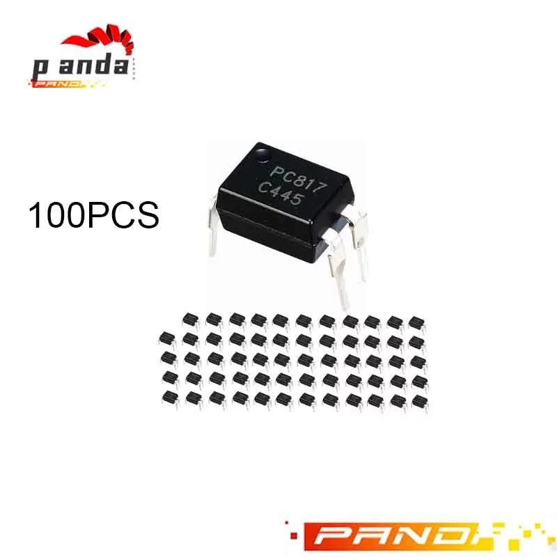 100pcs optocouplers PC817C ติดตั้งด้วยอัตราส่วนการส่ง DIP-4 4-pin optocoupler Isolator ออปติกที่เข้ากันได้