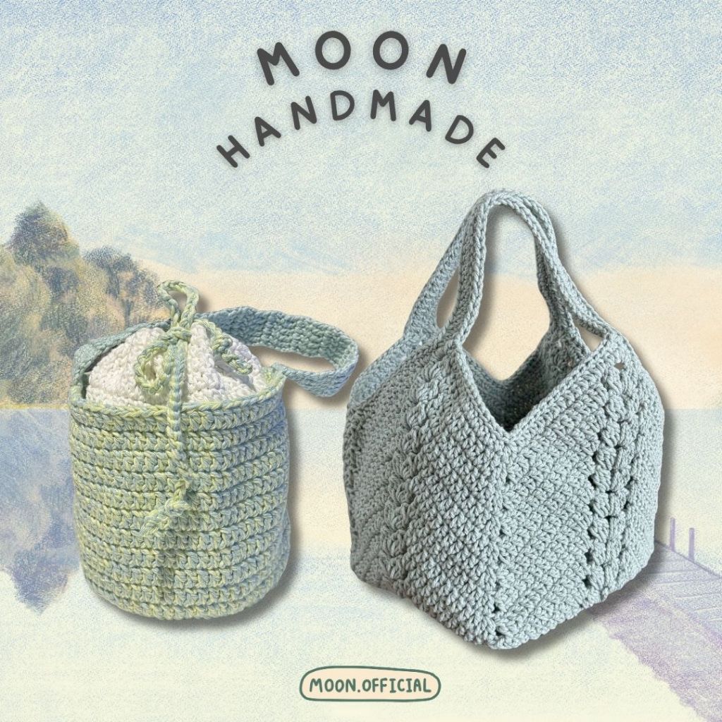 [HD04] MOON HANDMADE : กระเป๋าถักเชือกฟอก