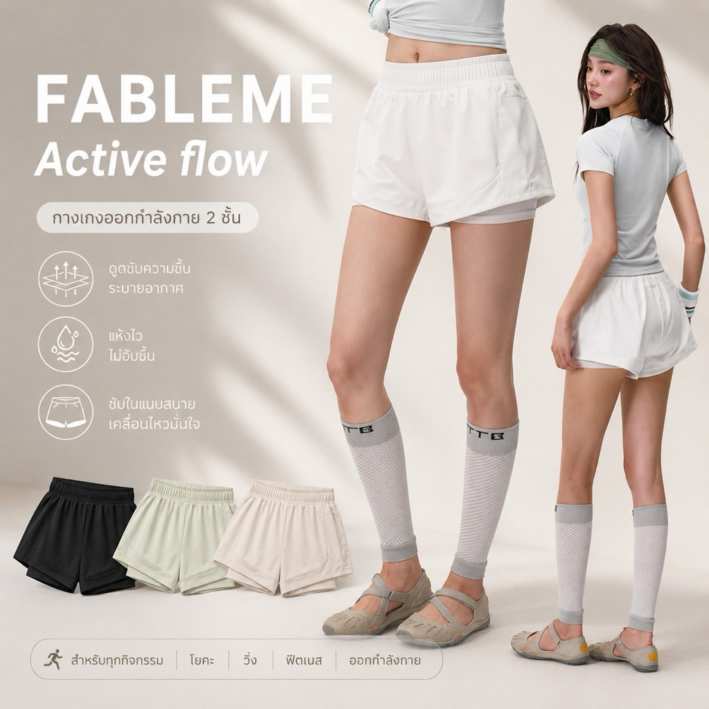 FABLEME ✨ACTIVE FLOW PANTS กางเกงวิ่งผู้หญิง มีซับใน