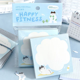 <พร้อมส่ง> #Link2 กระดาษโน๊ต 100แผ่น 🍎 Cute Note 🧸 ลาย หมา แมว9ลาย ❌ไม่มีกาว เครื่องเขียน โน๊ต กระดาษจด Memo สัตว์น้อย