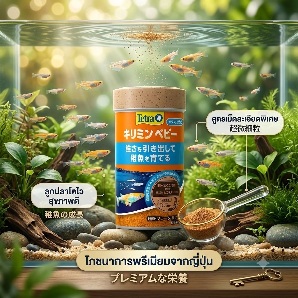 อาหารลูกปลาเมดากะtetraจากญี่ปุ่น อุดมด้วยโอเมก้า3 28g