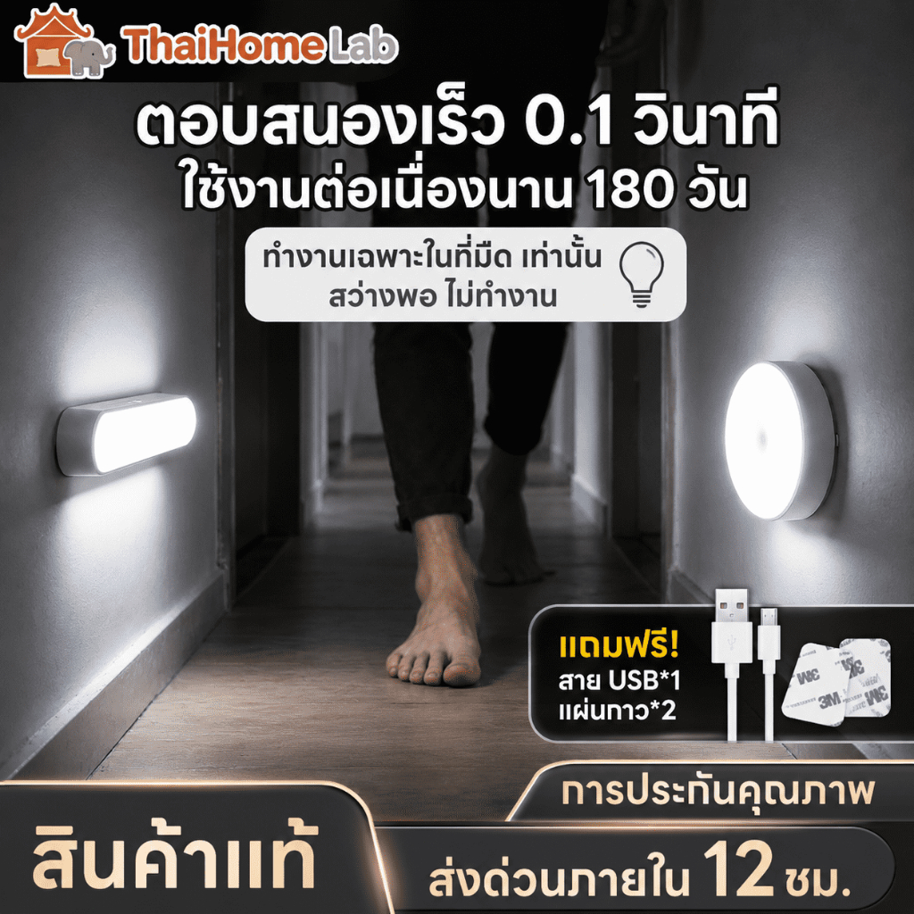 🚚COD🚚LED light ไฟเซ็นเซอร์LED ชาร์จไฟได้ ใช้งานในตู้เสื้อผ้า/ตู้ครัว 2 โหมดแสง (ขาวอุ่น/ขาวสด)