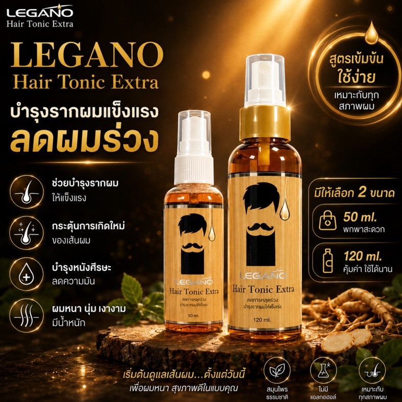 เข้มทุกหยด แฮร์โทนิค เร่งผมยาว ลีกาโน่ 120มล. รากผมแข็งแรง ลดหลุดร่วง เซรั่มปลูกผม บำรุงเส้นผม