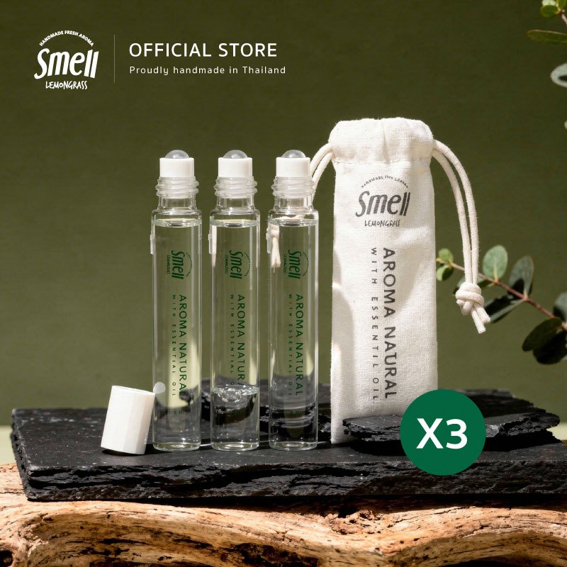 Smell Lemongrass Aroma Natural With Essential Oil 8ML (Value set) ลูกกลิ้งอโรม่า เซ็ตคุ้มค่า