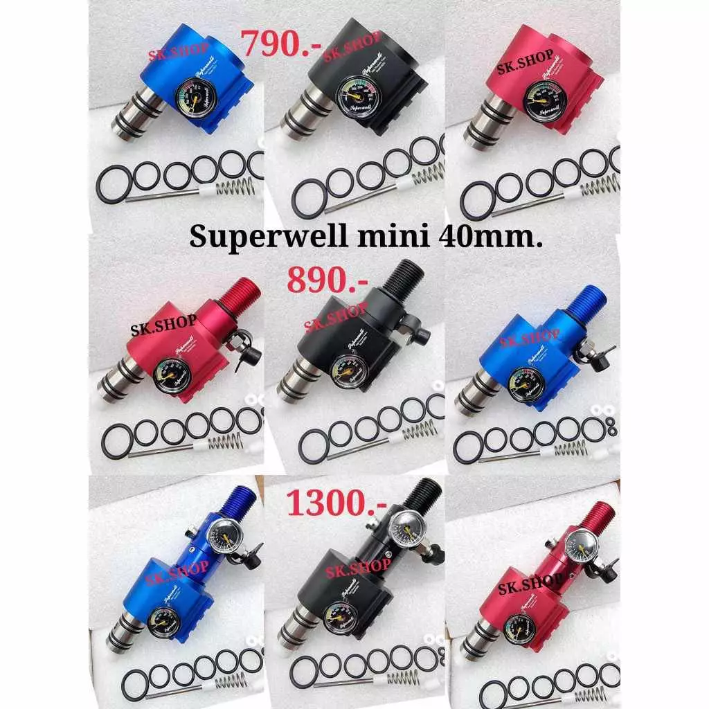 Superwell mini รุ่นยาว40mm ชุดปรับแรงดันดำน้ำ ปรับแรงดันหายใจใต้น้ำ CO2