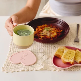 hako Silicone Heart Coaster Lucky Bunny [ 1 ชิ้นมี 2 ด้าน ]