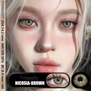 {COD}-Eyeshare Nicosia Blue คอนแทคเลนส์ คอนแทคเลนส์สีตา 14.2 มม. คู่หนึ่งใช้ได้นานหนึ่งปี จัดส่งฟรี