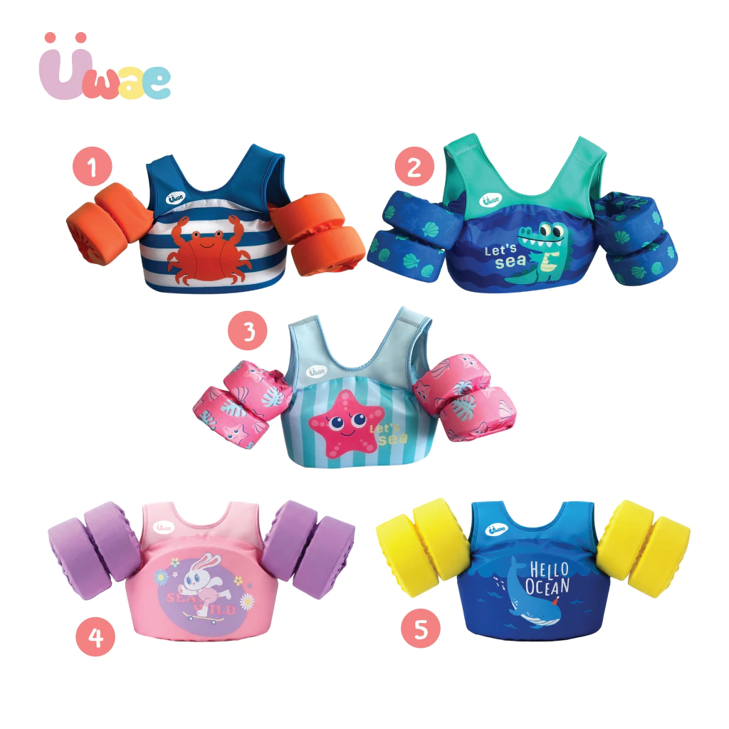 Uwae ปลอกแขนว่ายน้ำ เสื้อชูชีพว่ายน้ำเด็ก ลายน่ารัก รุ่น PU025 -PU027