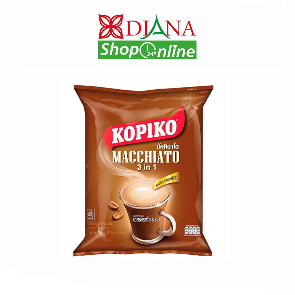 kopiko โกปิโก้ มัคคิอาโต กาแฟปรุงสำเร็จชนิดผง 20ก. 20 ซอง