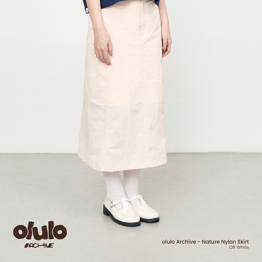 olulo Archive - Nature Nylon Skirt กระโปรงทรงสอบ ผ้าไนล่อน มีซับใน