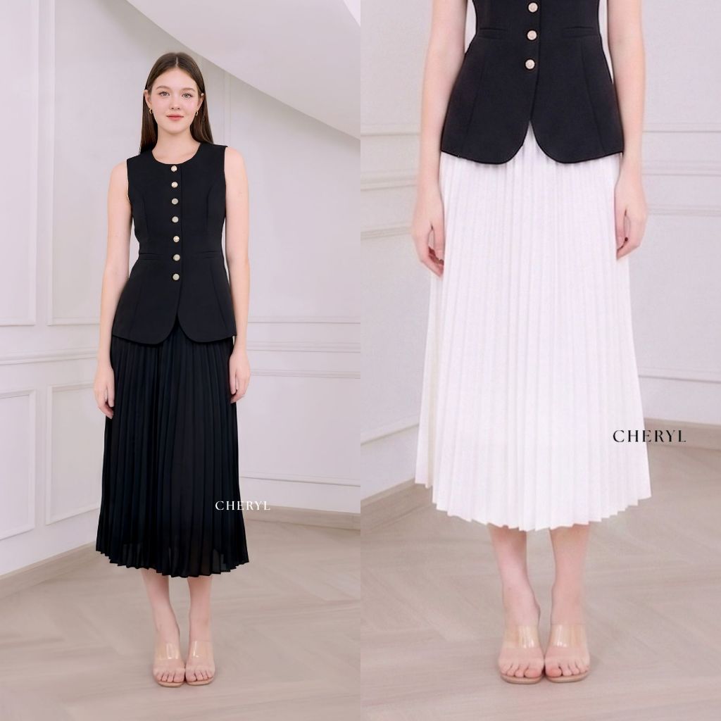 Cheryl brand - Ronnie Maxi Pleated Skirt / กระโปรงพลีท