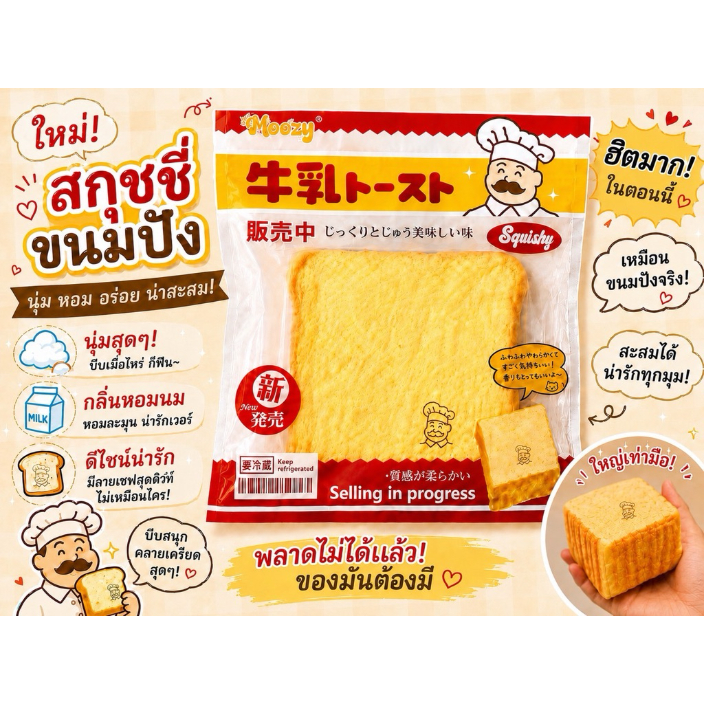 ใหม่! สกุชชี่ขนมปัง พร้อมส่ง