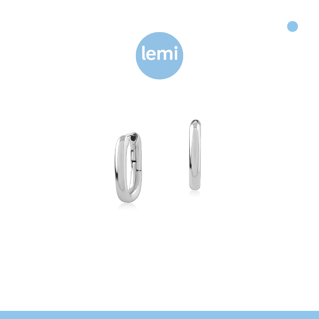 Lemi ต่างหูเพื่อผิวแพ้ง่าย Huggies Link Charm Surgical Steel