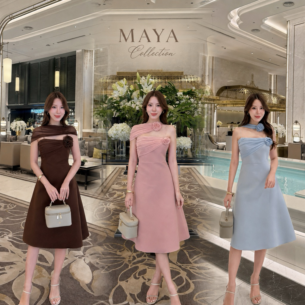 ชุดไปงานเรียบหรูดูแพง  MAYA ชุดรับปริญญา ชุดงานเลี้ยง s-2xl ใส่ได้หลายแบบ G156