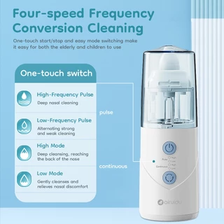 Airuidu YT500 เครื่องล้างจมูกไฟฟ้า เครื่องล้างจมูกไฟฟ้า พกพา ปรับแรงดันได้หลายระดับ เครื่องล้างจมูกไฟฟ้าสำหรับภูมิแพ้