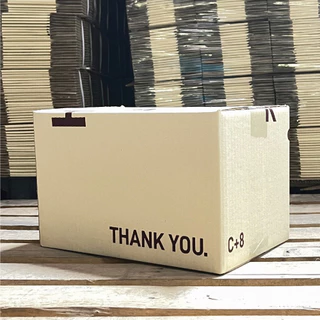 กล่องพัสดุ กล่องไปรษณีย์ฝาชน พิมพ์ลาย Thank You เบอร์ C+8 (20 ใบ)