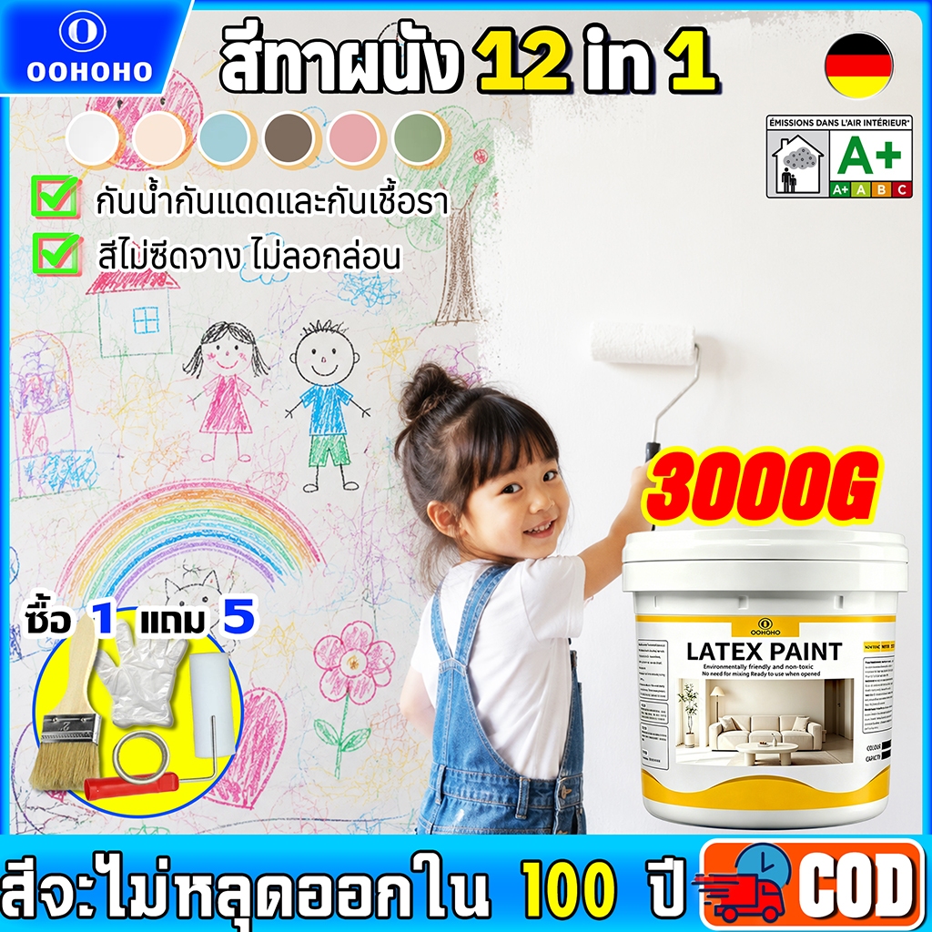 ✅เข้าอยู่ได้ภายใน 24ชั่วโมง✅สีน้ำยางพารา สีทาผนัง สีทาผนังกันน้ำ สีทาผนัง สีทาภายนอกภายใน สีทาบ้านภายนอก กันน้ำ แห้งเร็ว