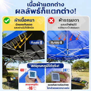 【ท่อหนาพิเศษ】เต้นท์ขายของ เต้นท์พับได้ 2x2 2x3 3x3 3x4.5 3x6M เต๊นท์สนาม 3200D ผ้าหนาผ้าใบ เต็นท์จอดรถ เต้นพับได้