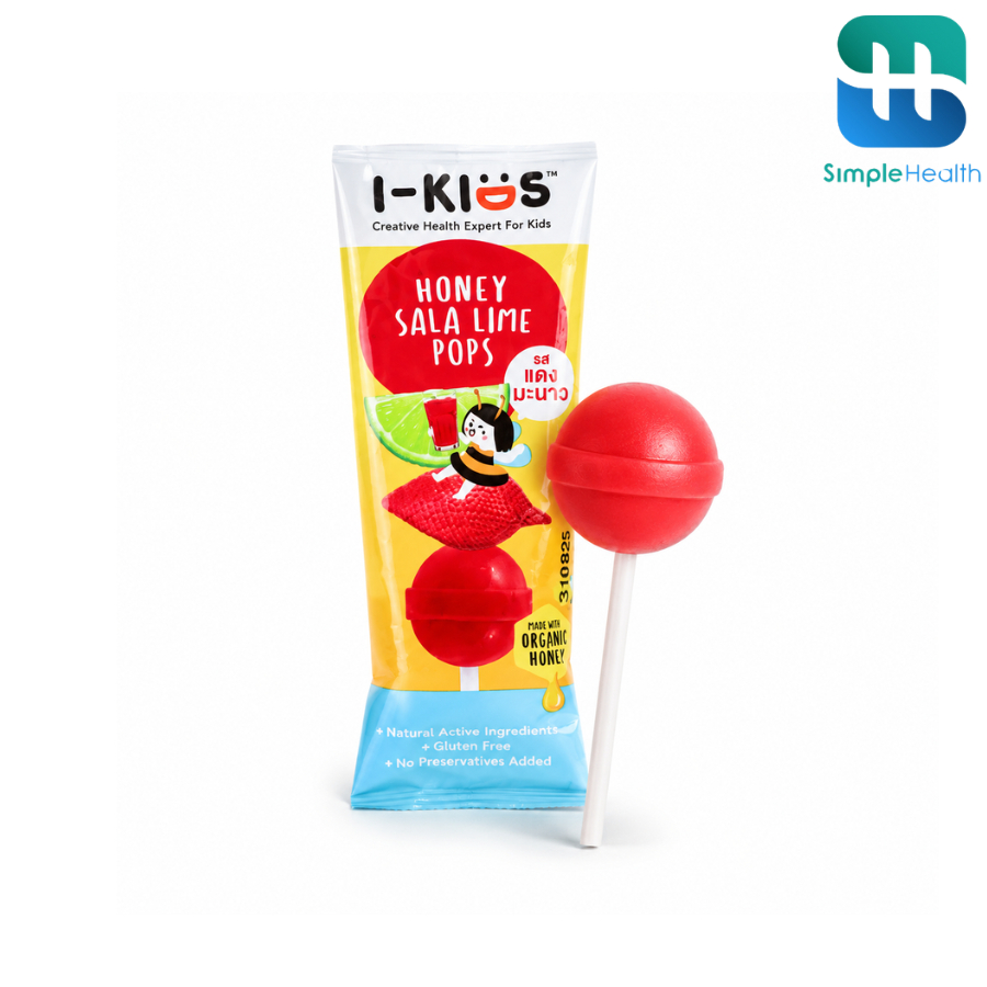 Simple Health ลูกอมวิตามินรวมสำหรับเด็ก I-Kids Pops Vitamin ช่วยชุ่มคอ ลดการระคายคอ สำหรับเด็ก แบบแท่ง 4 รสชาติ
