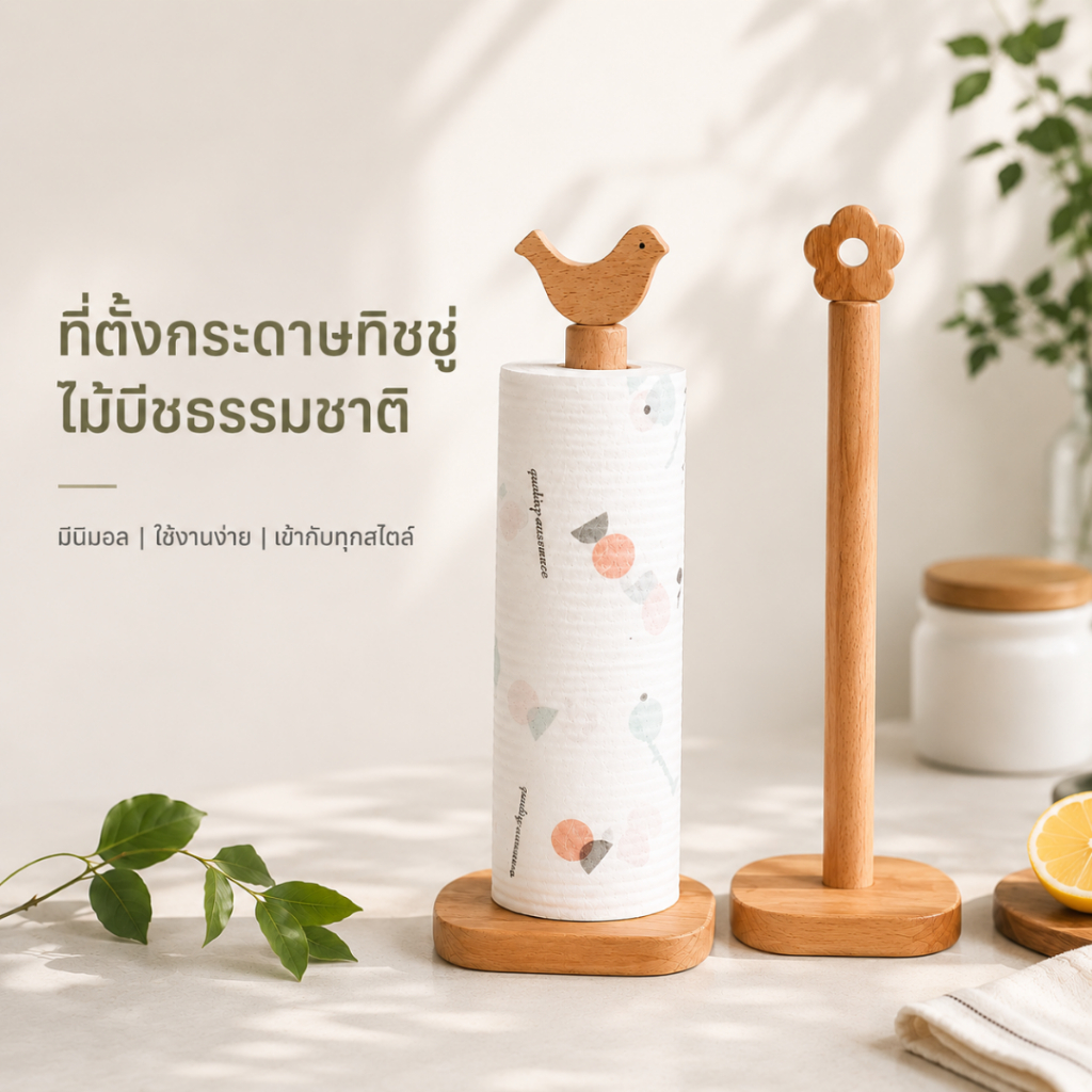 ที่ใส่ทิชชู่ม้วนไม้ไผ่ แกนกระดาษทิชชู่ วัสดุไม้ไผ่ รหัสสินค้า FS-P007/FS-P008