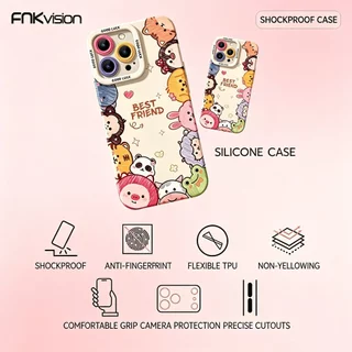 FNKvision เคสลายการ์ตูนน่ารัก กันกระแทก สำหรับiPhone 17 Pro Max 16 Pro Max 15 13 17Pro 14 Pro 16 Plus 17 Air 11 12Mini