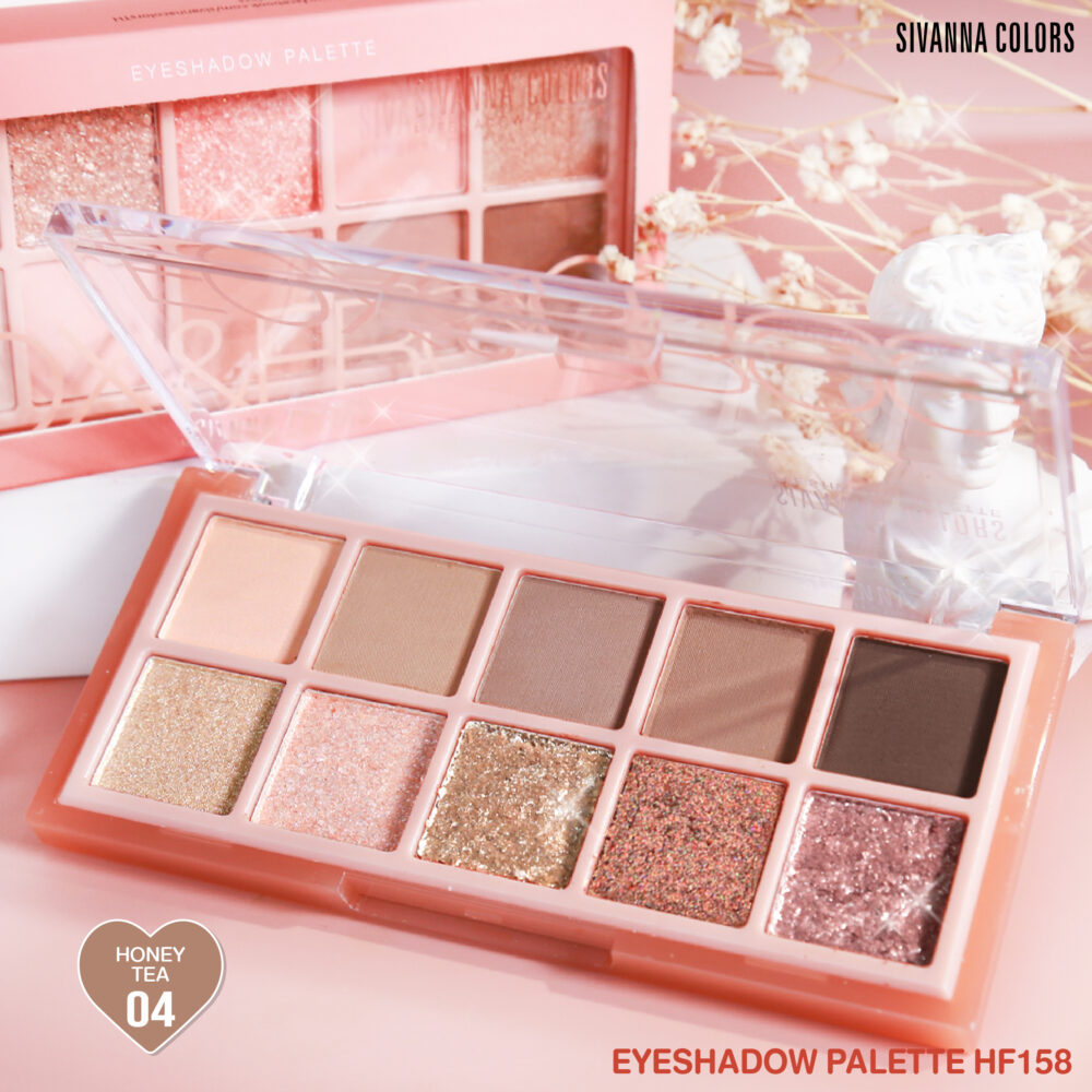 HF158 SIVANNA COLORS EYESHADOW PALETTE ซีเวนน่า คัลเลอร์ส อายแชโดว์ พาเลท 10 สี เนื้อ แมทท์ ชิมเมอร์ กลิตเตอร์