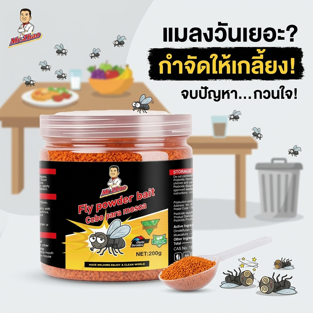 DX ผงกำจัดแมลงวัน 200g ออกฤทธิ์เร็ว ใช้งานง่าย