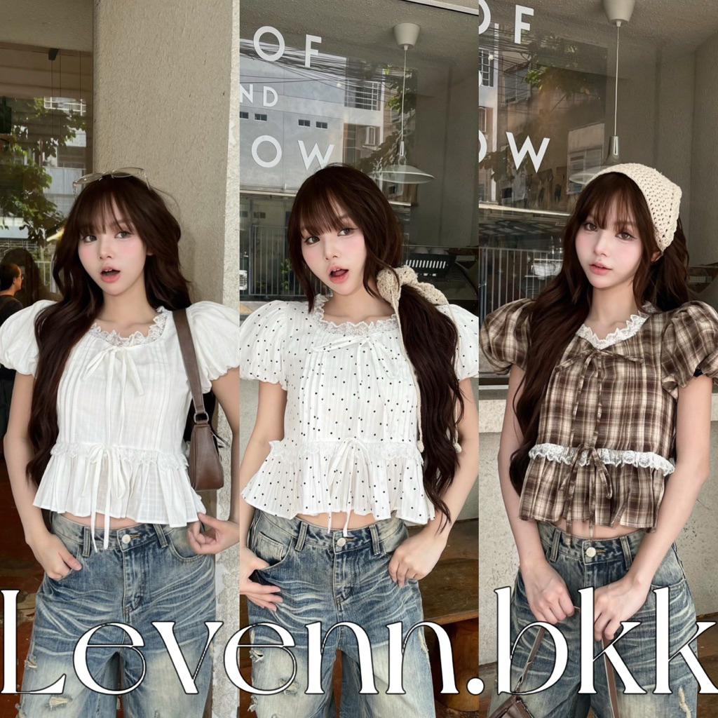 Levenn.bkk • Sita top แขนตุ๊กตา คอระบาย อกซีทรู แต่งดีเทลลูกไม้ ทรงสวย แมทง่าย ใส่ได้บ่อย สำหรับสาวๆ