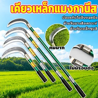 💥จัดส่งที่รวดเร็ว💥เคียวเหล็กแมงกานีส60CM ด้ามยาวเคียวเกี่ยวหญ้า มีดถางหญ้า