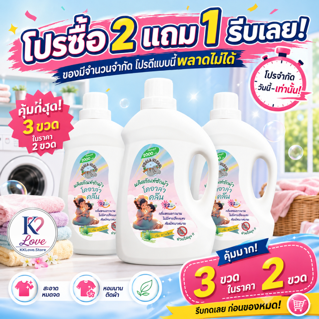 Koala klean น้ำยาซักผ้ากันยุง｜ซักสะอาด หอมยาวนาน ป้องกันยุงได้!