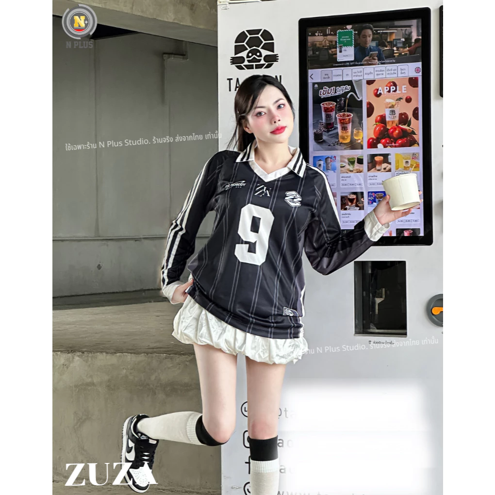 ZUZA LongSleeve Jersey เสื้อคอปกแขนยาว ผ้าไมโคร Oversize ชายหญิง thumbnail 8
