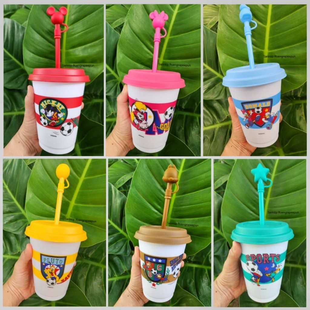 Café Amazon แก้ว Mickey Mouse & Friends W⚽️RLD CUP 2026 ❤️🩷🩵💛🤎💚 16 oz/473 ml