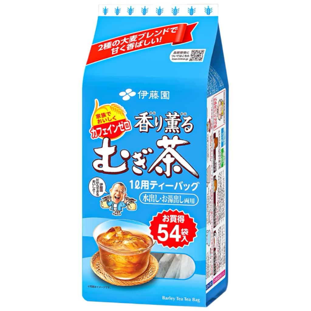 ชาข้าวบาร์เลย์ญี่ปุ่นITOEN MUGICHA BARLEY TEAแพ็ค54ซองเครื่องดื่มชาข้าวบาร์เลย์ คีโตทานได้ไม่มีคาเฟอ