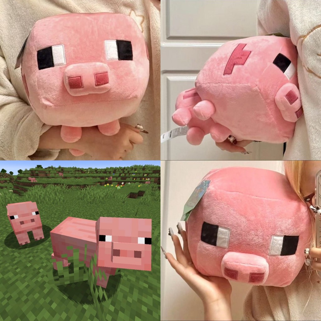 พร้อมส่ง ตุ๊กตาหมูมายคราฟ MineCraft pig doll ตุ๊กตาหมู หมูน่ารัก ตุ๊กตาหมูเหลี่ยม ของเล่นมายคราฟ pig toy 8bit pig 23276