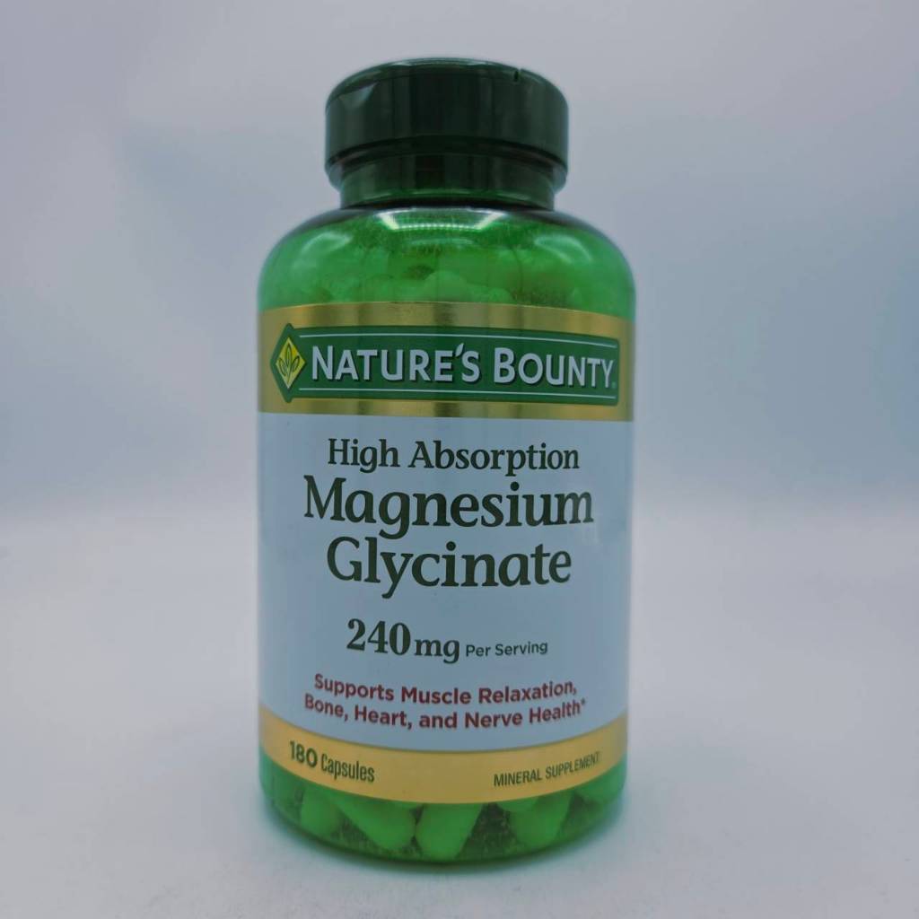 Nature'S Bounty Magnesium Glycinate 240 Mg. 180 Capsules Exp: 07/2028