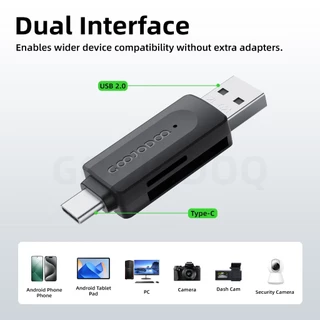 GOOJODOQ เครื่องอ่านบัตร Card reader เหมาะสำหรับโทรศัพท์มือถือหรือคอมพิวเตอร์