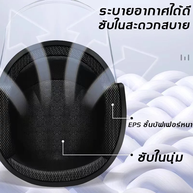 หมวกกันน็อคครึ่งใบ วัสดุ ABS ระบายอากาศกันน้ำ thumbnail 8
