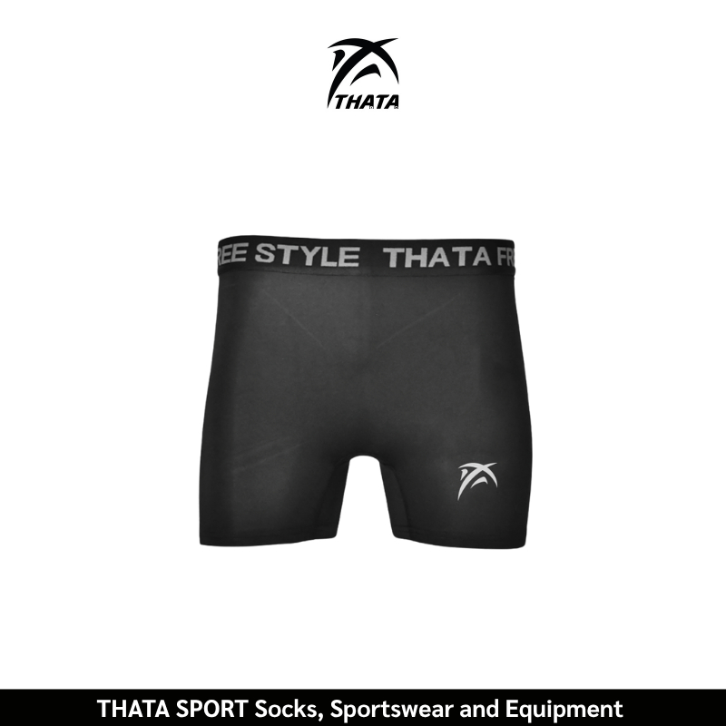THATA Shorts-Sleeve FK กางเกงรัดกล้ามเนื้อ ขาสั้น ตะเข็บดำ
