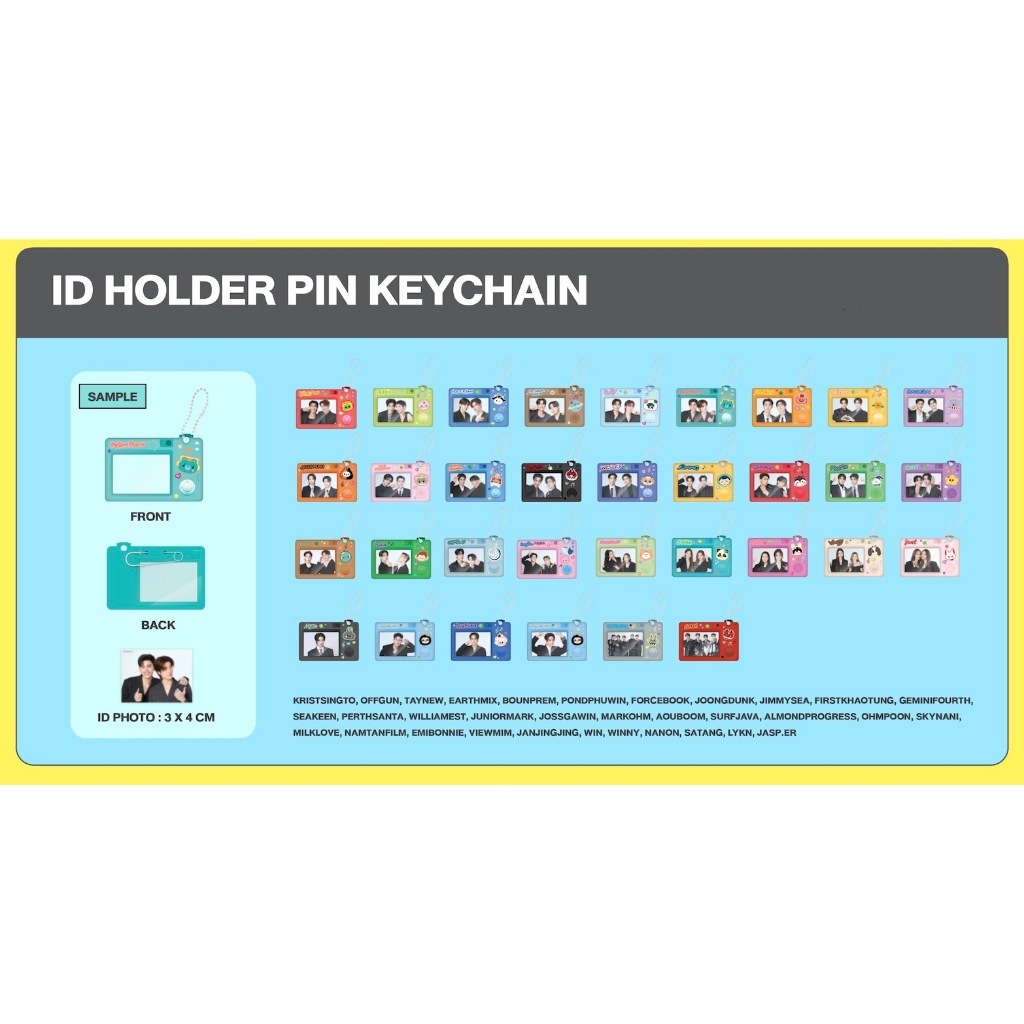 YBOOKFAIR11xGMMTV ID HOLDER PIN KEYCHAIN PONDPHUWIN JIMMYSEA PERTHSANTA WILLIAMEST SEAKEEN EMIBONNIE JANJINGJING