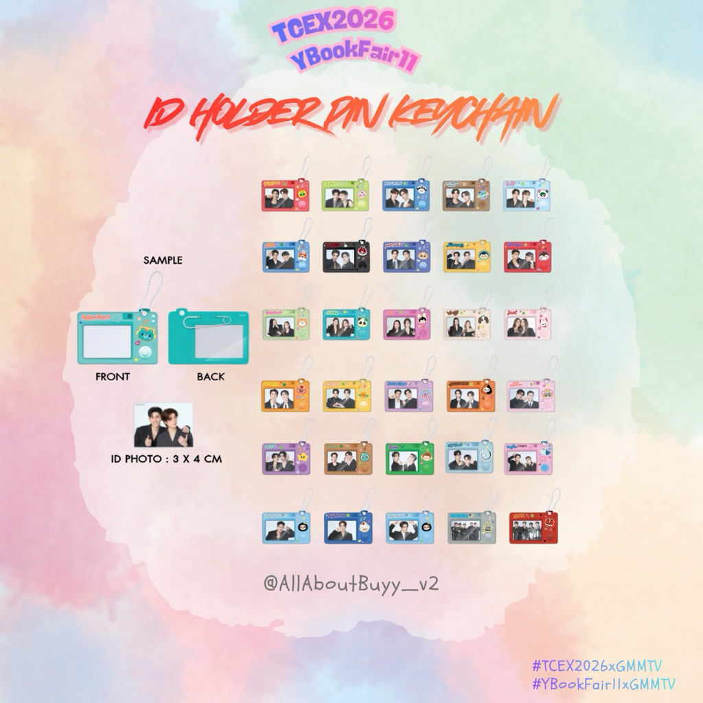(พร้อมส่ง) | ID Holder Pin Keychain #YBOOKFAIR11xGMMTV #TCEX2026xGMMTV