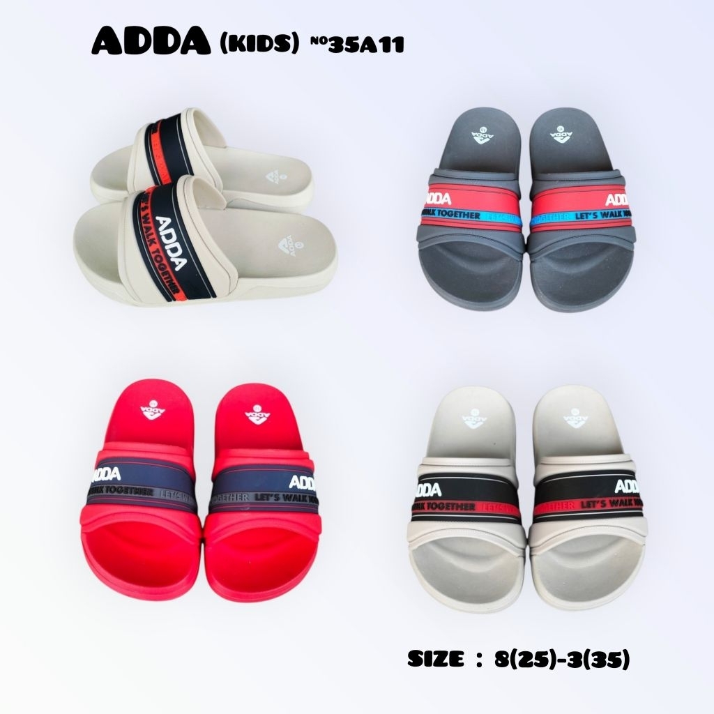 ADDA(KIDS) รองเท้าแตะแบบสวมสำหรับเด็ก รุ่น 35A11 SIZE 8UK(25)-3UK(35)