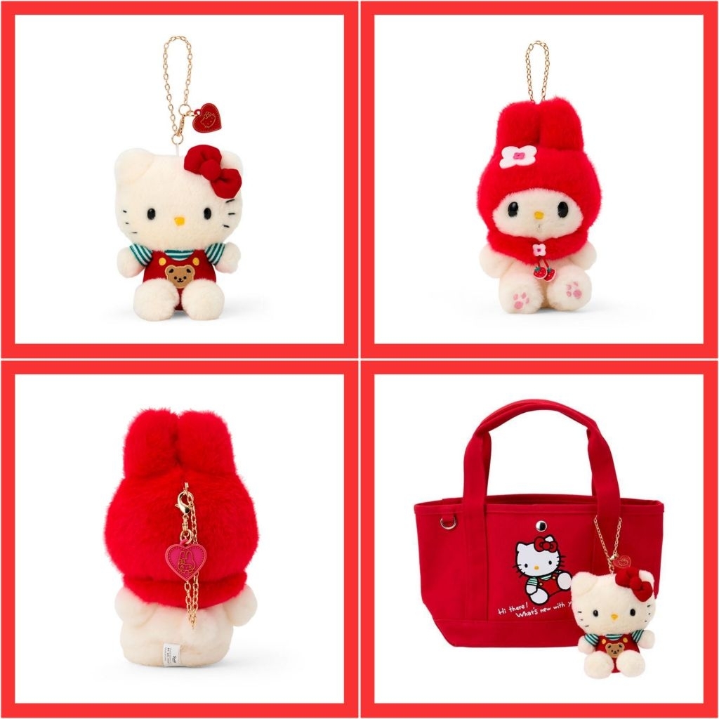 💚 แท้ 100% พวงกุญแจตุ๊กตา Sanrio Mascot Holder 💖 ตุ๊กตา Sanrio Original Basic พวงโซ่ไข่ปลา