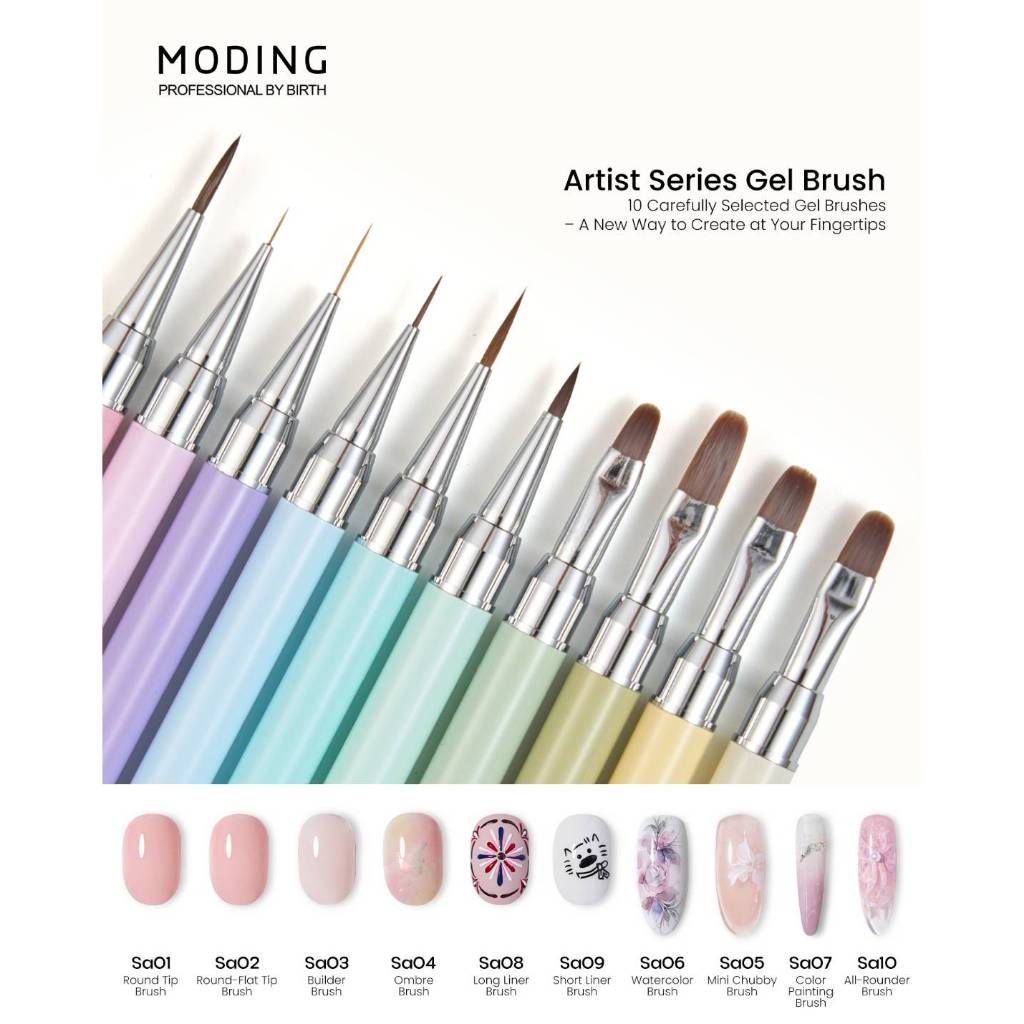 MODING🇨🇳Premium Nail Art Brush SA series พู่กันเพ้นท์เล็บมีปลอก หลายตัวเลือก อุปกรณ์ทำเล็บ