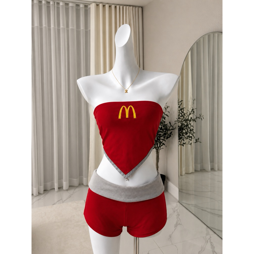 [พร้อมส่ง] เซ็ตเกาะอก กางเกงขาสั้น เสื้อเกาะอกแฟชั่น ชุดเซ็ตผู้หญิง ใส่เที่ยว ใส่ถ่ายรูป